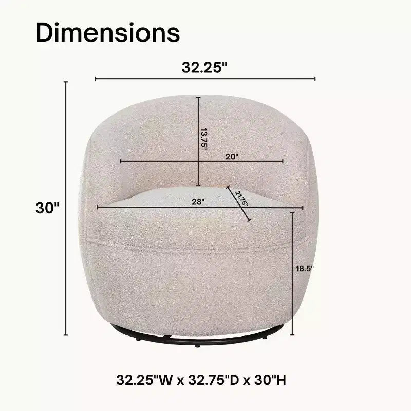 Poltrona a botte girevole a 360° in finta pelliccia di montone