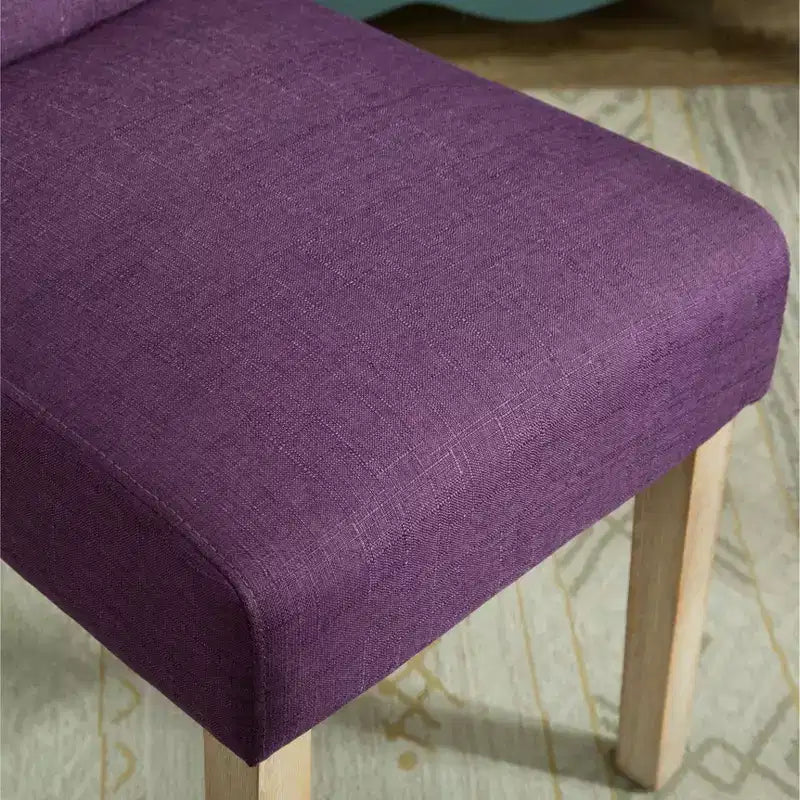 Sedia da pranzo Parsons trapuntata in legno massello, viola (confezione da 2)