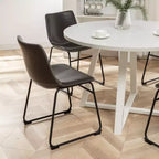 Tavolo da Pranzo Rotondo con 4 Eleganti Sedie, Set da 5 Pezzi
