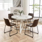 Tavolo da Pranzo Rotondo con 4 Eleganti Sedie, Set da 5 Pezzi