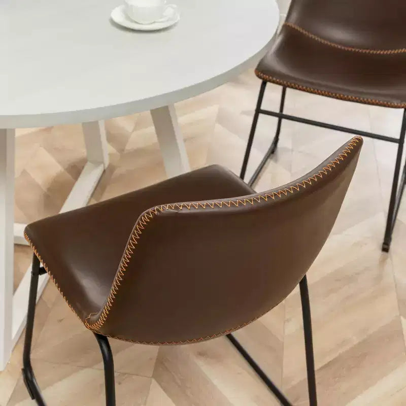 Tavolo da Pranzo Rotondo con 4 Eleganti Sedie, Set da 5 Pezzi