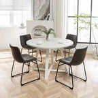 Tavolo da Pranzo Rotondo con 4 Eleganti Sedie, Set da 5 Pezzi