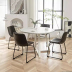 Tavolo da Pranzo Rotondo con 4 Eleganti Sedie, Set da 5 Pezzi