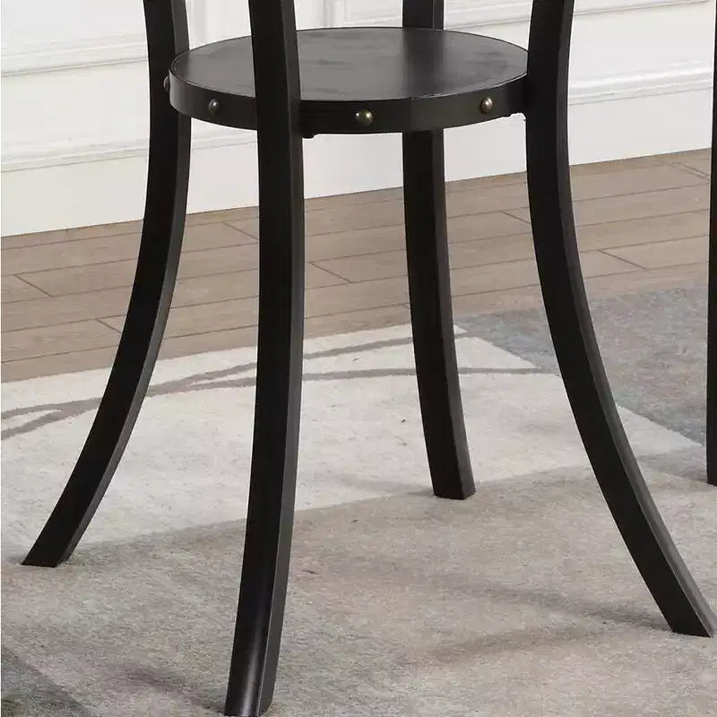 Tavolo da bar rotondo da 36" con finiture borchiate, Espresso