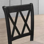 Tavolo da pranzo Hairpin con 4 sedie Cross-back e panca, nero intenso, 6 pezzi