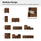 Comodino a 2 cassetti dal design modulare