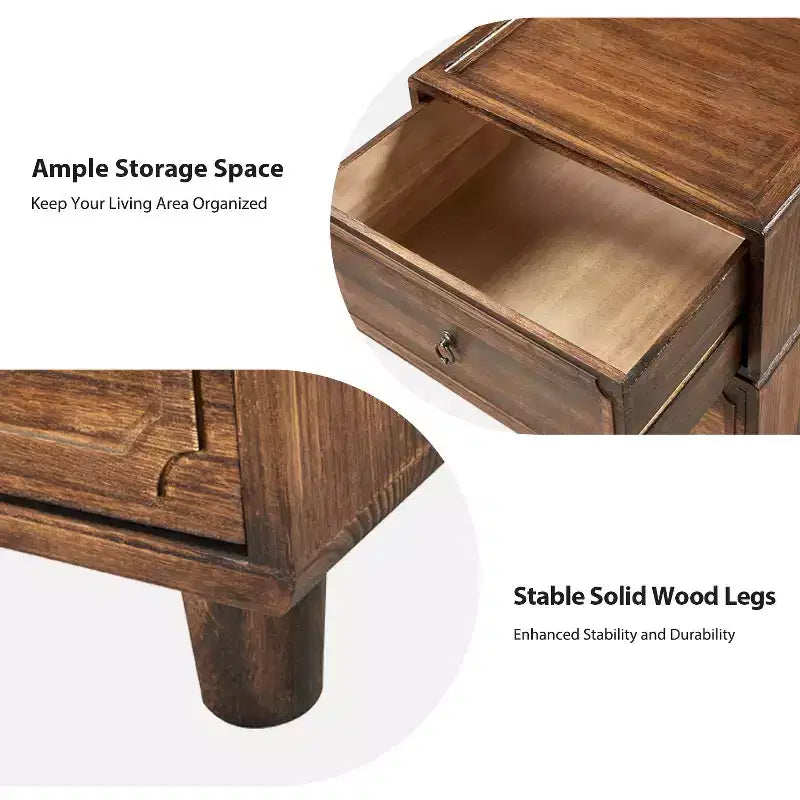 Comodino a 2 cassetti dal design modulare