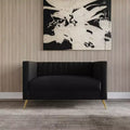 Home Design Weiss Velvet Square Arm Loveseat