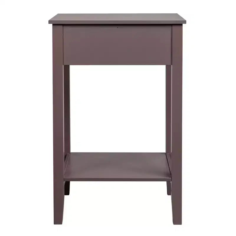 Comodino 1 cassetto in MDF marrone, larghezza 46 cm