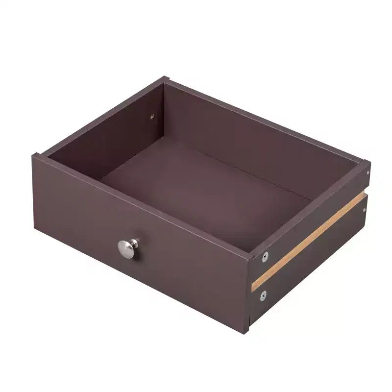 Comodino 1 cassetto in MDF marrone, larghezza 46 cm