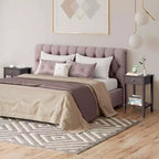 Comodino 1 cassetto in MDF marrone, larghezza 46 cm