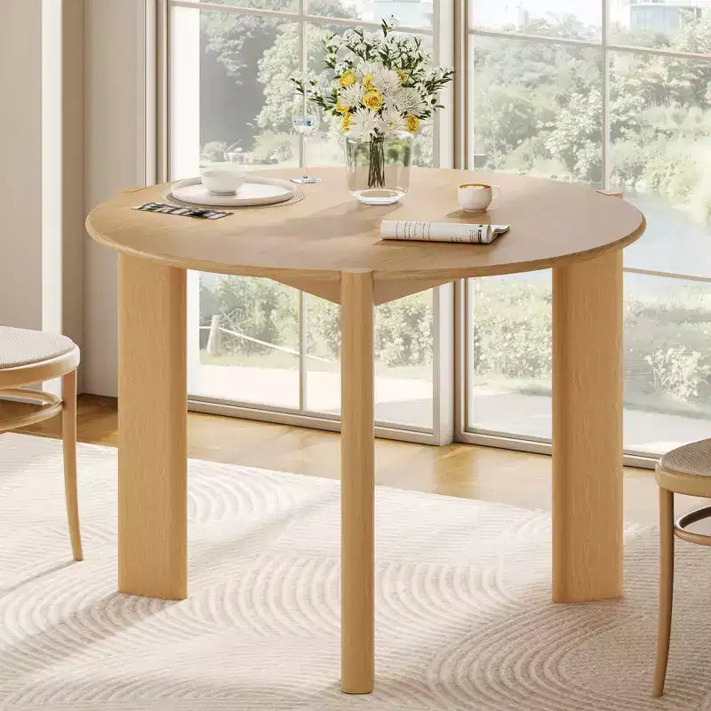 42Round Solid Wood Dining Table for Dining Room