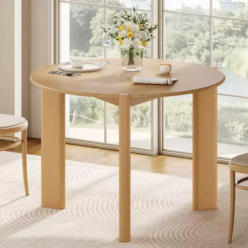 42Round Solid Wood Dining Table for Dining Room