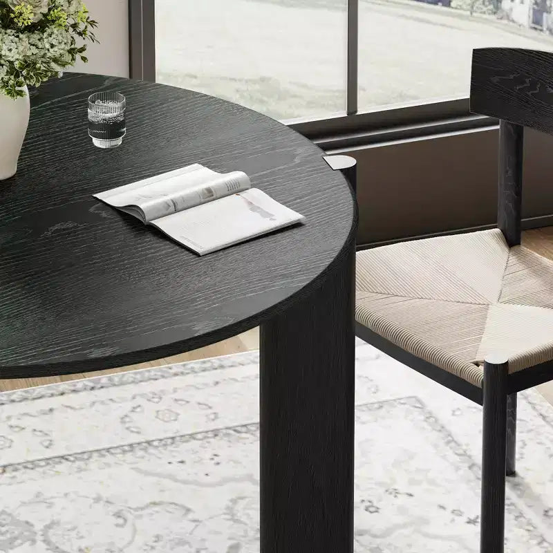 Tavolo da pranzo rotondo in legno massello da 42 pollici per sala da pranzo