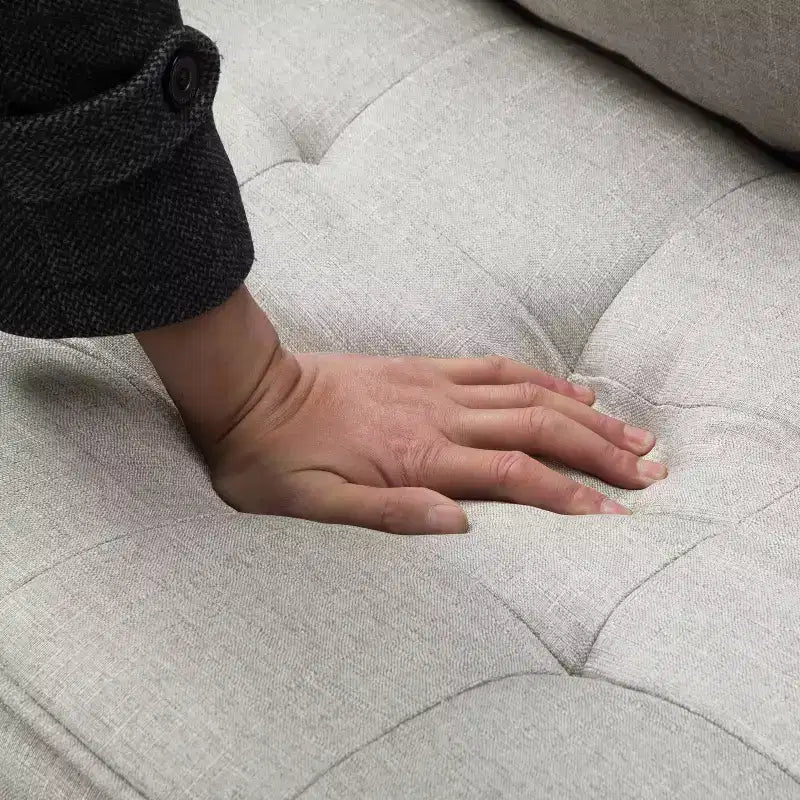 Divanetto moderno da 65" con cuscini dello schienale rimovibili e 2 cuscini a rullo, divano con gambe in legno massiccio