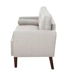 Divanetto moderno da 65" con cuscini dello schienale rimovibili e 2 cuscini a rullo, divano con gambe in legno massiccio