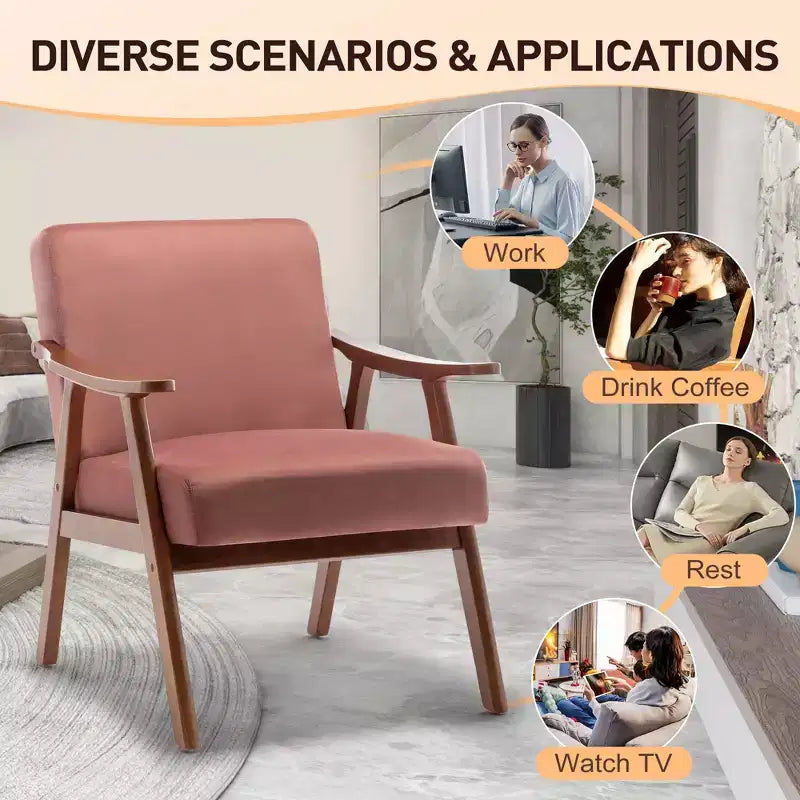 Divanetto moderno da 65" con cuscini dello schienale rimovibili e 2 cuscini a rullo, divano con gambe in legno massiccio
