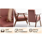 Divanetto moderno da 65" con cuscini dello schienale rimovibili e 2 cuscini a rullo, divano con gambe in legno massiccio
