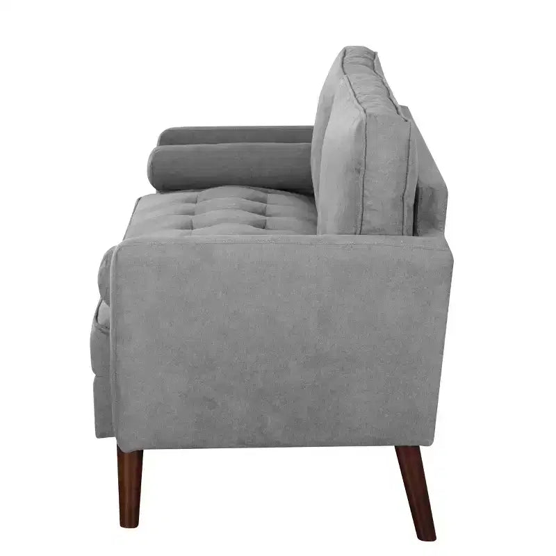 Divanetto moderno da 65" con cuscini dello schienale rimovibili e 2 cuscini a rullo, divano con gambe in legno massiccio