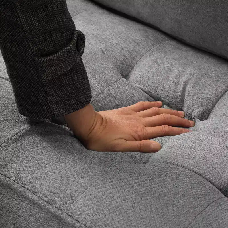 Divanetto moderno da 65" con cuscini dello schienale rimovibili e 2 cuscini a rullo, divano con gambe in legno massiccio