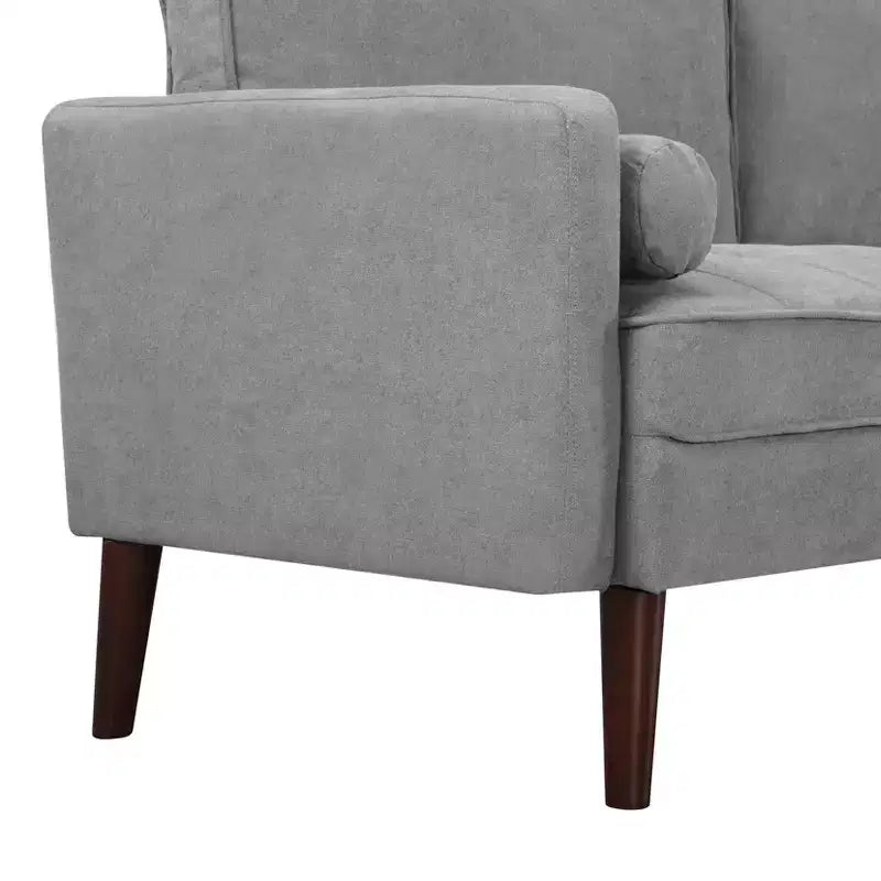 Divanetto moderno da 65" con cuscini dello schienale rimovibili e 2 cuscini a rullo, divano con gambe in legno massiccio