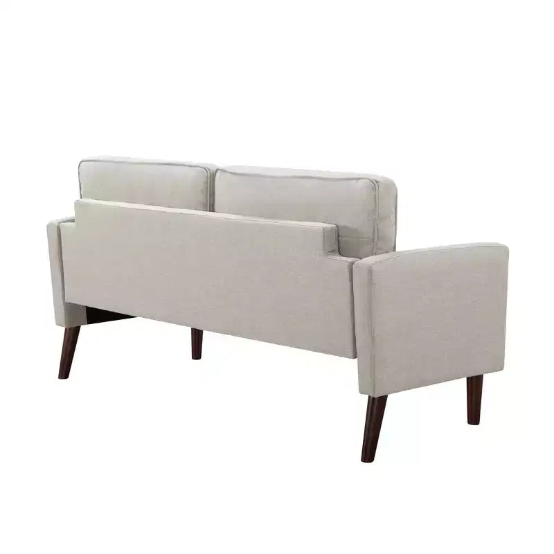 Divanetto moderno da 65" con cuscini dello schienale rimovibili e 2 cuscini a rullo, divano con gambe in legno massiccio