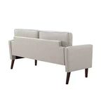 Divanetto moderno da 65" con cuscini dello schienale rimovibili e 2 cuscini a rullo, divano con gambe in legno massiccio
