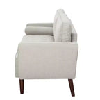 Divanetto moderno da 65" con cuscini dello schienale rimovibili e 2 cuscini a rullo, divano con gambe in legno massiccio