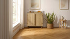 Madia in legno con ante decorate a trama