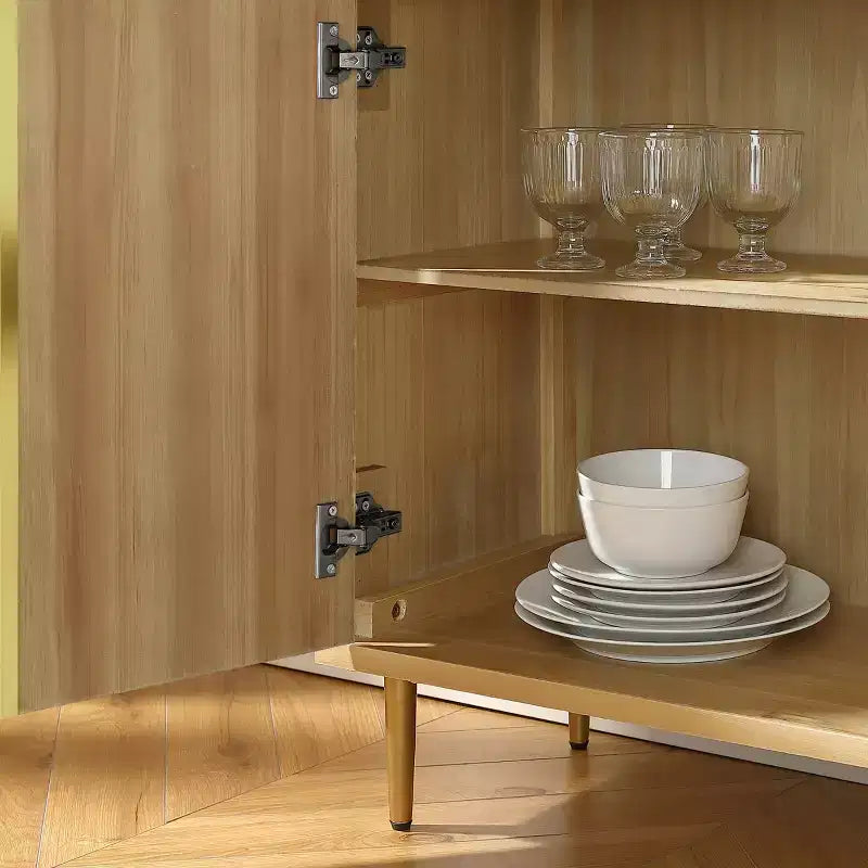 Madia in legno con ante decorate a trama