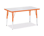Tavolo rettangolare (24 x 36) con bordo colorato, altezza adulto, arancione