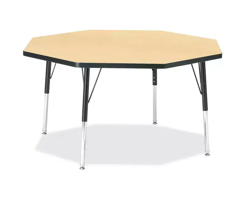 Tavolo ottagonale nero 48 x 48 pollici, altezza elementare