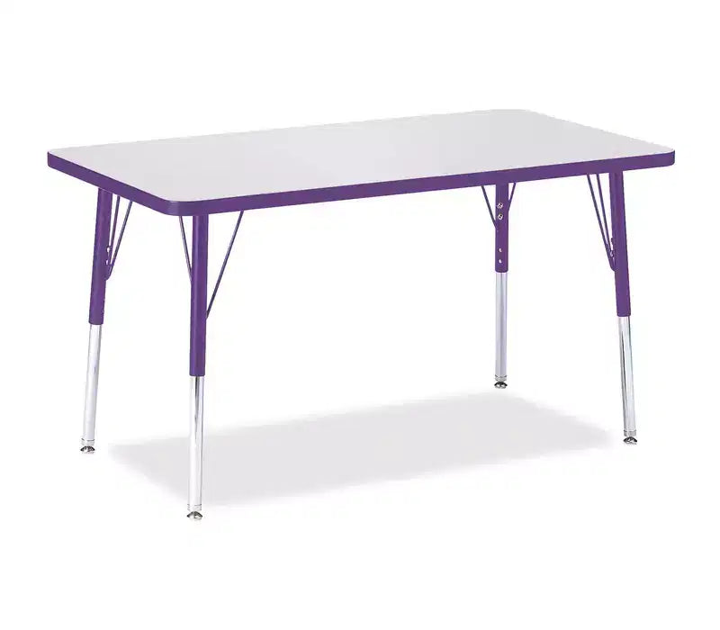 Jonti-Craft Berries Adult Height Color Edge Rectangle Table (24 x 36) in Purple