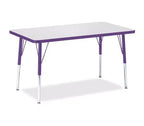 Jonti-Craft Berries Adult Height Color Edge Rectangle Table (24 x 36) in Purple