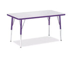 Tavolo rettangolare (24 x 36) di altezza standard con bordo colorato viola