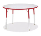 Jonti-Craft Berries Adult Gray Laminate Round Table 42 x 42 in Red