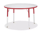 Tavolo rotondo per adulti, laminato grigio, 42 x 42 pollici, rosso