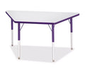 Jonti-Craft Berries Adult-Size Gray Laminate Trapezoid Table (24 x 48) in Purple