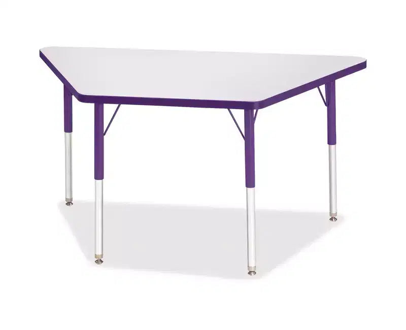 Tavolo trapezoidale laminato grigio per adulti (24 x 48) in viola