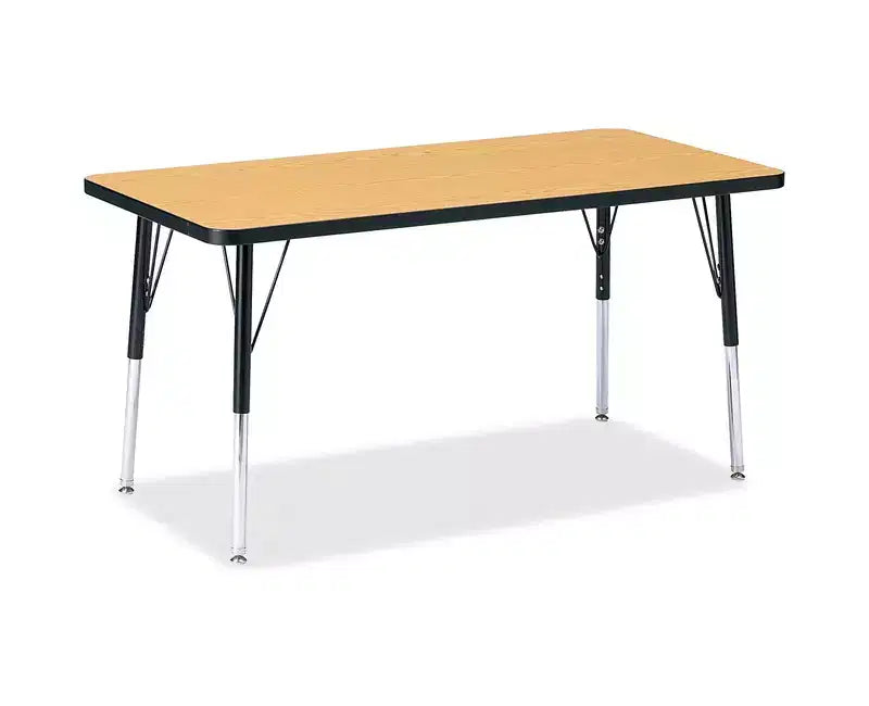 Tavolo rettangolare (60,96 x 121,92 cm) ad altezza adulta con ripiano nero