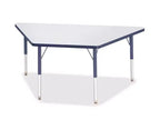 Tavolo a trapezio con bordo a prisma regolabile in altezza, elementare, 30 x 60, blu