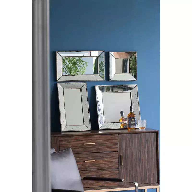 Specchio da parete rettangolare tradizionale o vassoio decorativo 16,5 x 24 pollici