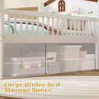 Struttura Letto Singolo in Legno, Base Letto a Piattaforma con 4 Cassetti Contenitore, Testiera con Spondina e Scaletta