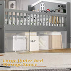 Struttura Letto Singolo in Legno, Base Letto a Piattaforma con 4 Cassetti Contenitore, Testiera con Spondina e Scaletta