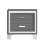 Letto imbottito con piattaforma Queen Size e due comodini