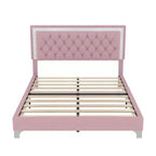 Letto imbottito con piattaforma Queen Size e due comodini