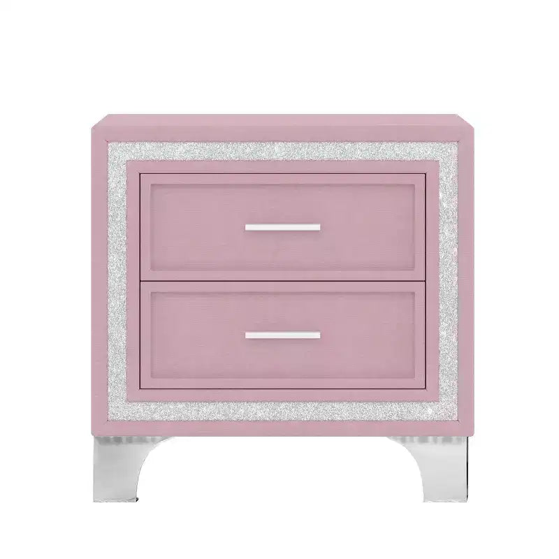 Letto imbottito con piattaforma Queen Size e due comodini