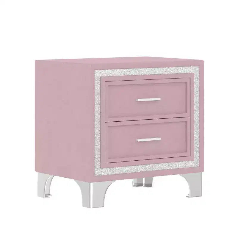 Letto imbottito con piattaforma Queen Size e due comodini