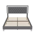 Letto imbottito con piattaforma Queen Size e due comodini
