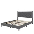 Letto imbottito con piattaforma Queen Size e due comodini